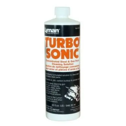 Čistící roztok Turbo Sonic Cleaning Solution na nábojnice pro použití v ultrazvukových pračkách.